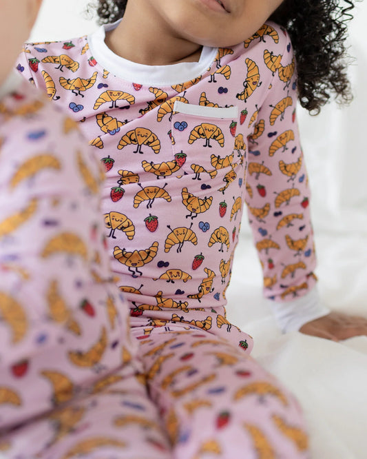 Pink Croissant Two Piece Set