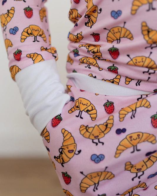 Pink Croissant Two Piece Set