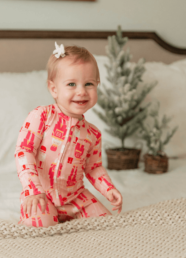 Zip Romper - Pink Nutcrackers
