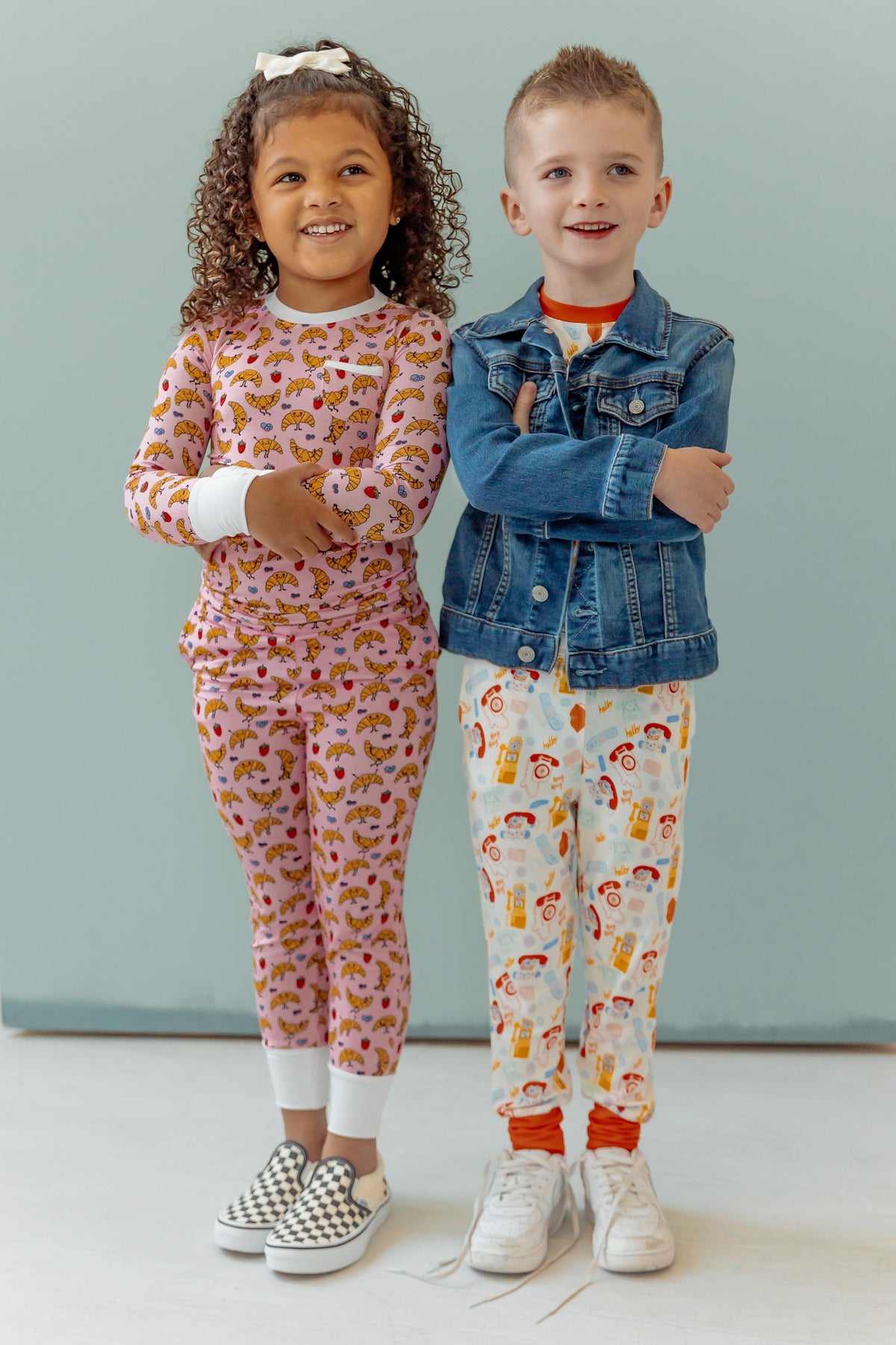 kids wearing cute pajamas