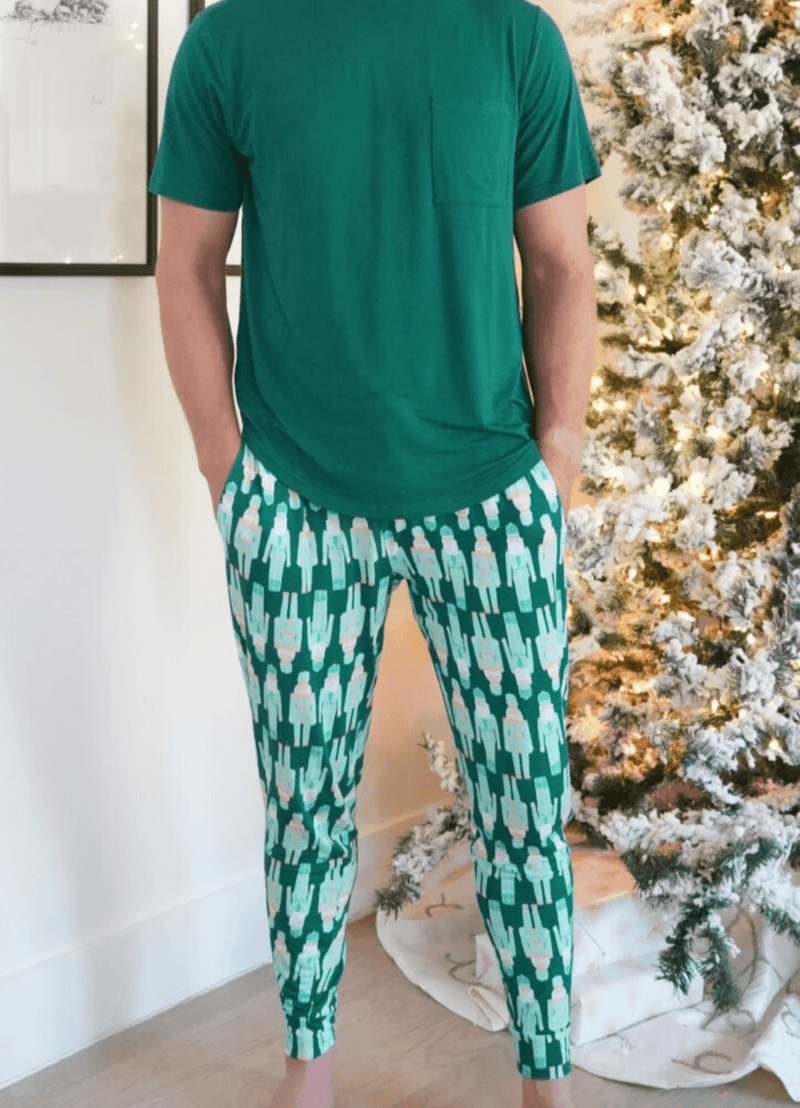 Men's Green Nutcracker Bamboo Christmas Pajama Set