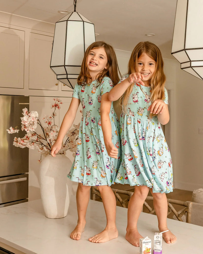 Short Sleeve Pocket Twirl Dress - Juicebox