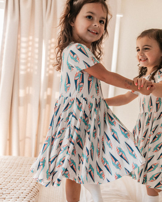 Freedom Cones Short Sleeve Pocket Twirl Dress