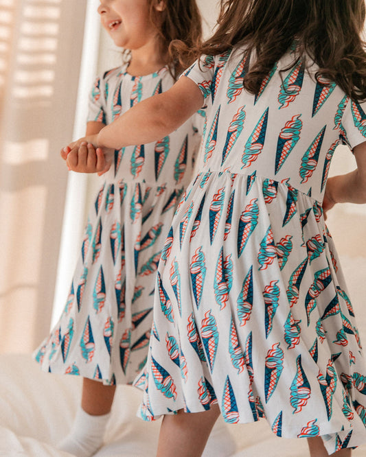Freedom Cones Short Sleeve Pocket Twirl Dress