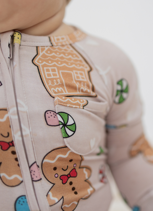 Gingerbread Zip Romper