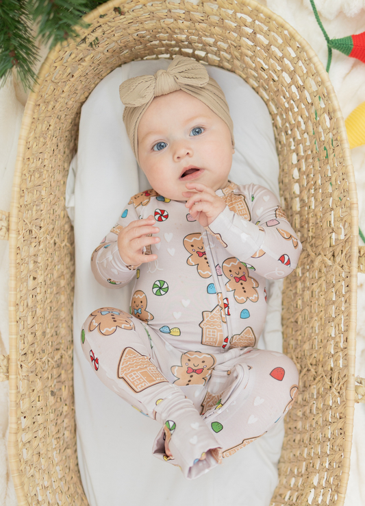 Gingerbread Zip Romper