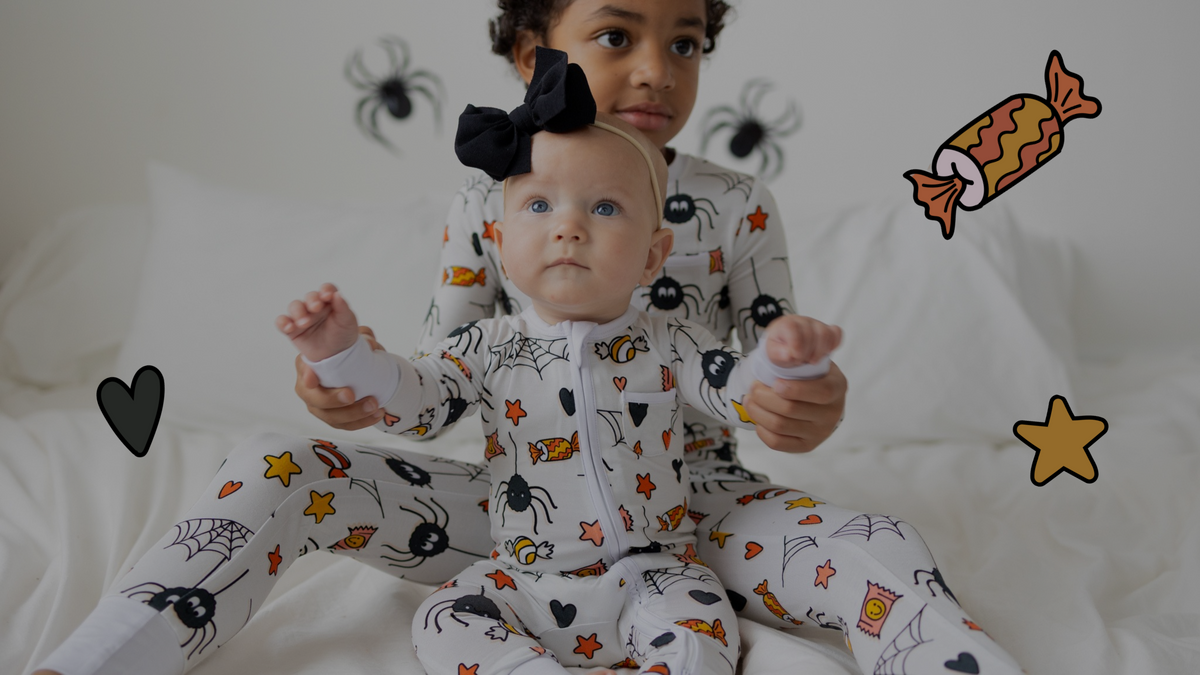 Kids in PB & Grape bamboo pajamas