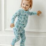 blue tiger bamboo toddler pajamas 